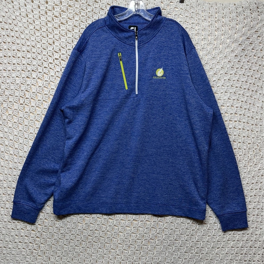 Footjoy‎ Sweater Mens 2XL Blue 1/4 Zip Long Sleeve Pullover FJ Golf Firekeeper